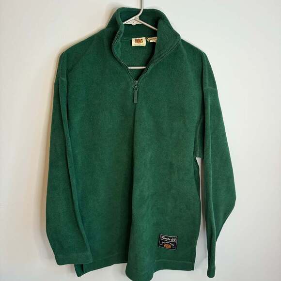Route 66 Other - Vintage Route 66 green fleece pullover sweatshirt size Small